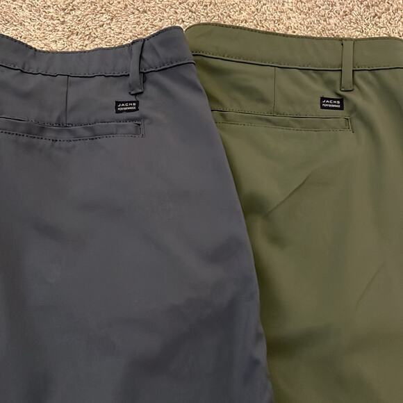 Mens Jachs NY Performance Tech Shorts 36 (2 pair) Poly Spandex Blue Green Golf - Picture 4 of 16